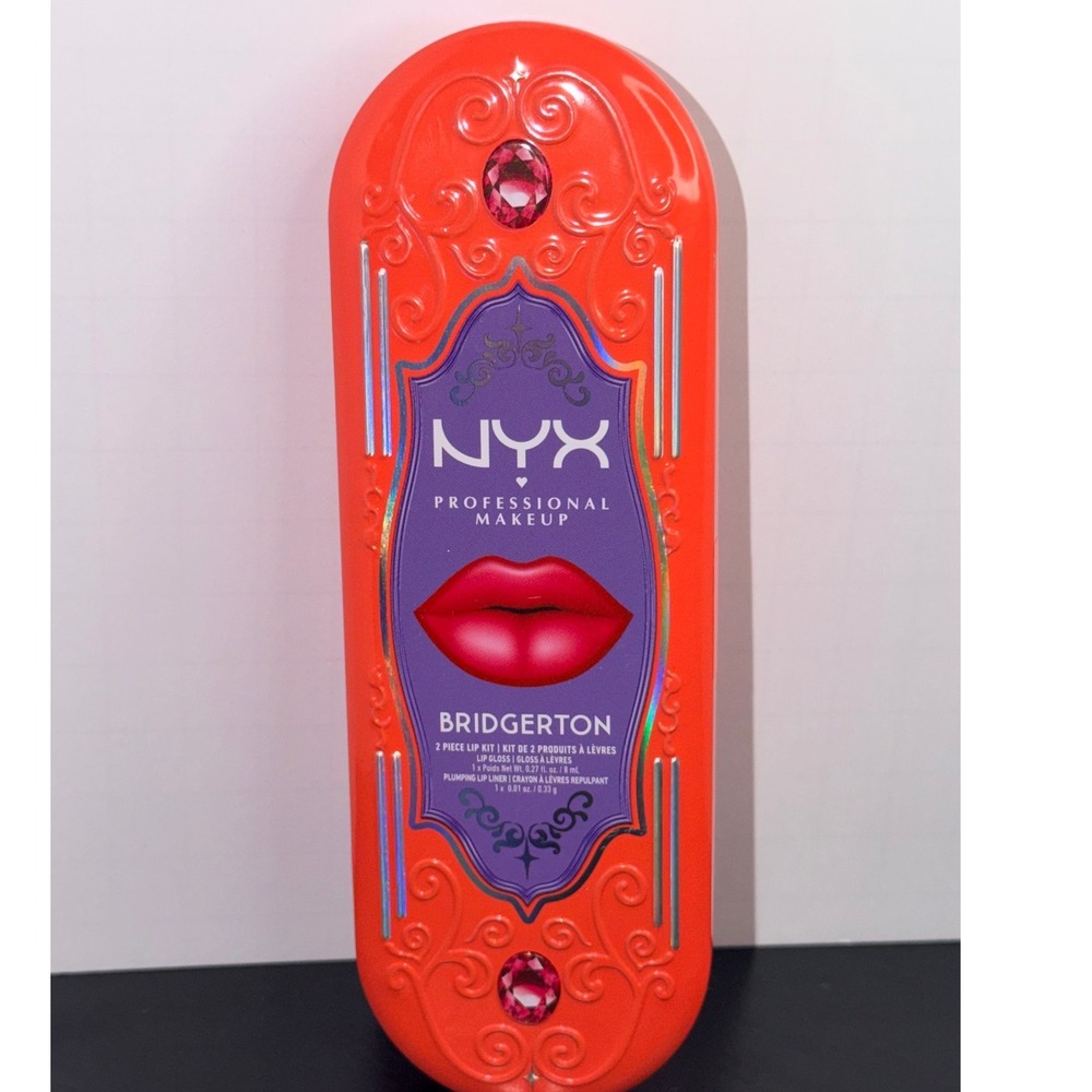 NYX Bridgerton 2 Piece Lip Kit BRLK01 Peony Passion Cupid's Secret Tin New